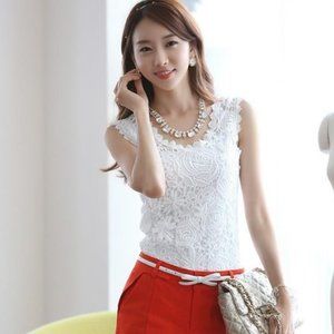 White rose embroidered blouse